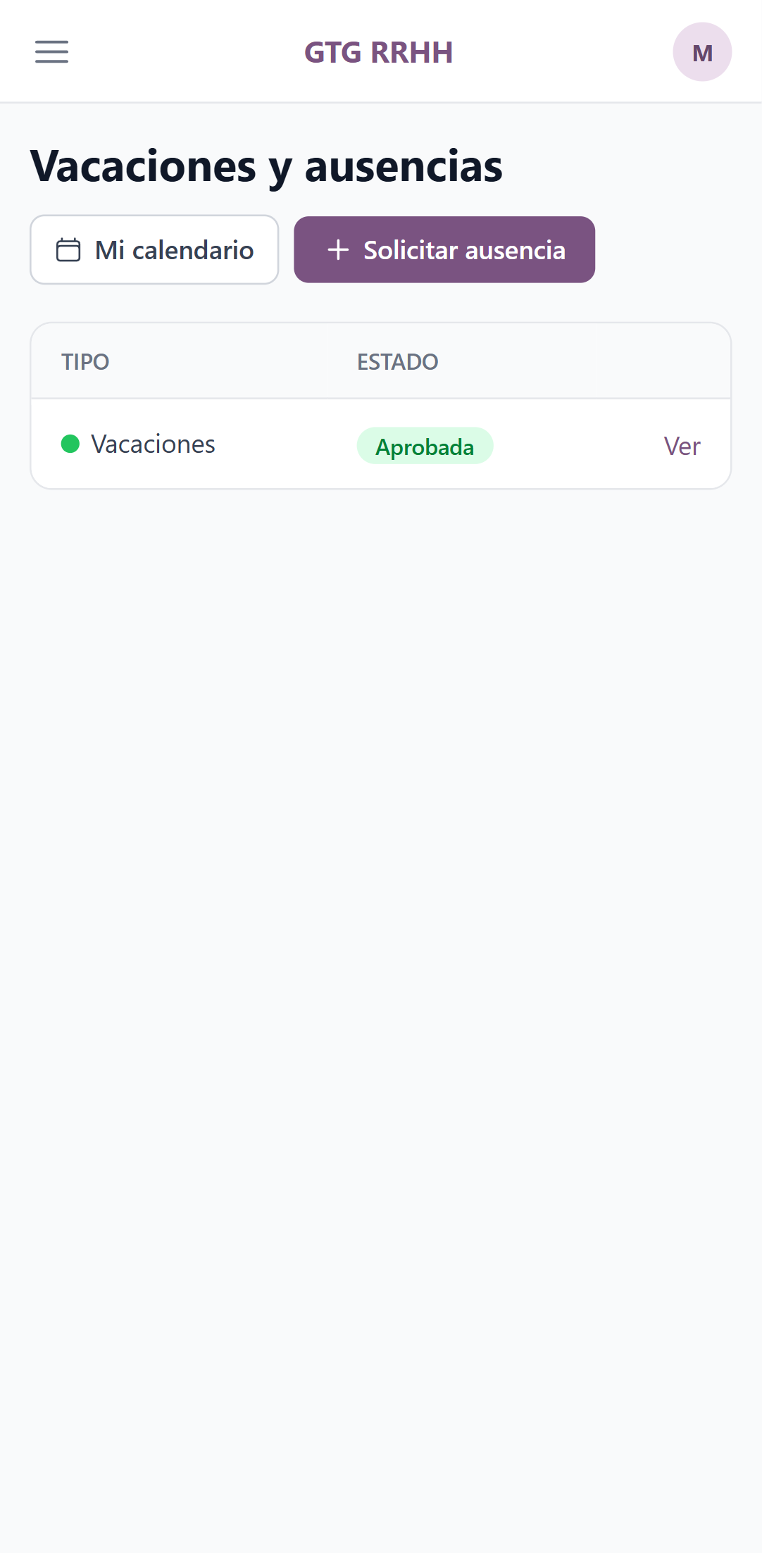 Lista de tus solicitudes con su estado